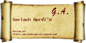 Gerlach Apród névjegykártya